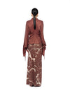 OUDE WAAG 25 autumn and winter printed draped knitted thread skirt OW-OW-25AW-SK03P2BR048-ZHYH brown and gray print